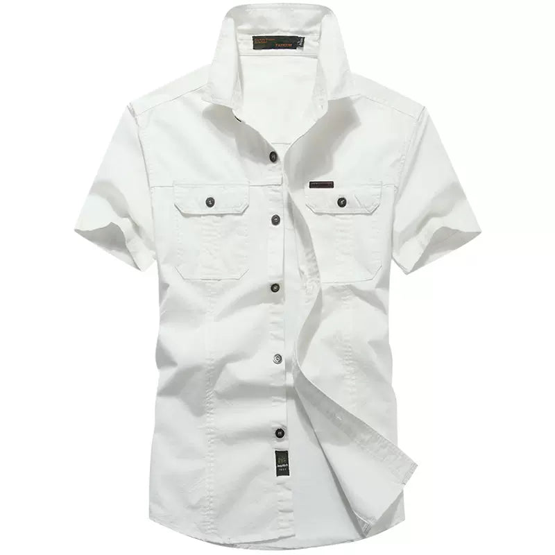 Importé - Chemise Homme Militaire Décontracté Manches Courtes En Coton