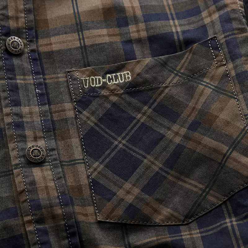 Importé - Chemise Coton Homme Carreaux Slim Manches Longues