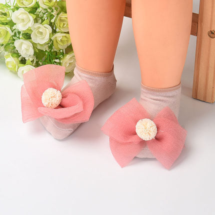 Importé - Lot de 2 Paires de Chaussettes à noeud 100% Coton pour Enfant