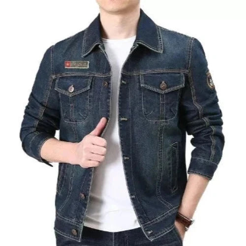 Importé - Jacket Jean Denim Homme Slim Fit Manches Longues
