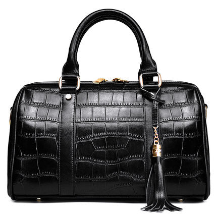 Importé - Grand Sac A Main Femme 100% Cuir Véritable Motif Croco