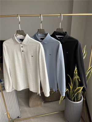 Importé -  T-Shirt Polo Homme  Manches Longues Décontracté En Coton