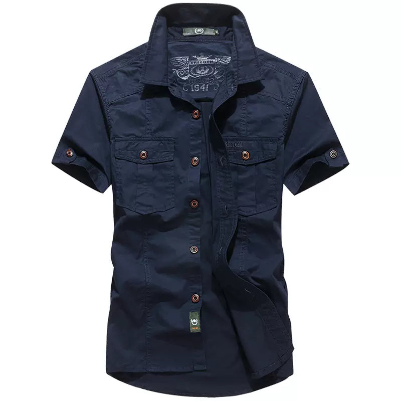 Importé - Chemise Homme Militaire Décontracté Manches Courtes En Coton