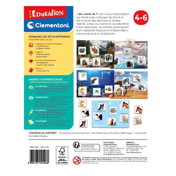 Jeu Educatif Ou Vivent-Ils?4-6ans