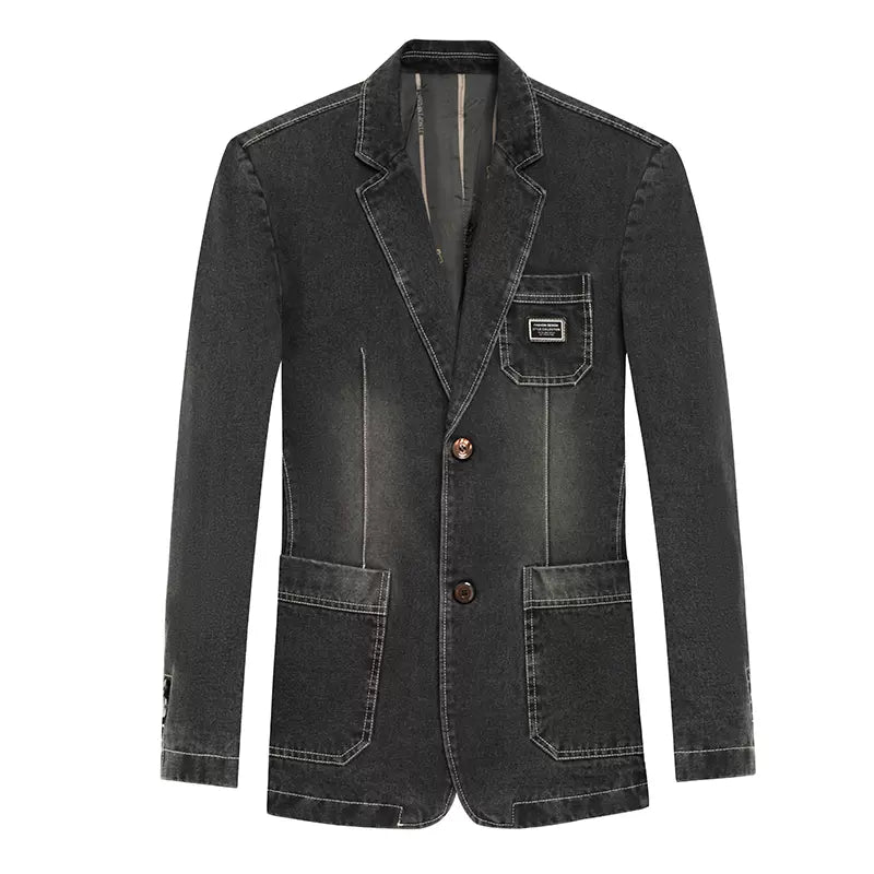 Importé - Veste Blazer Coton Jean Slim Homme Décontracté