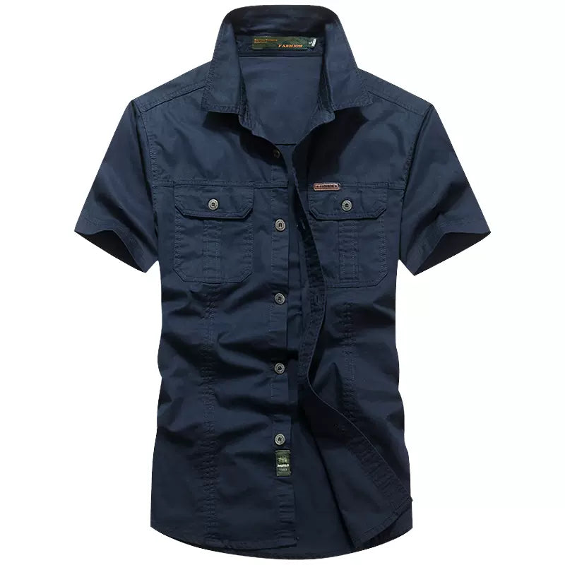 Importé - Chemise Homme Militaire Décontracté Manches Courtes En Coton