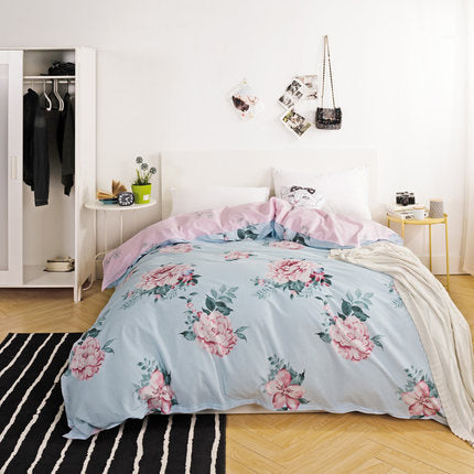 Importé - Ensemble Housse de Couette + 2 Taie d'Oreiller en Pure Coton
