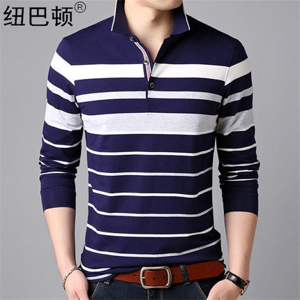 Importé - T-shirt Polo Hommes New Barton en Coton à Manches Longues