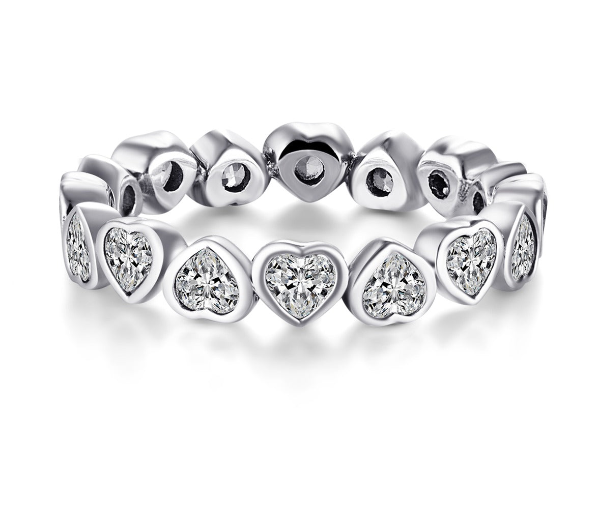 Importé - Bague Motif Cœur Pour Femmes en Argent