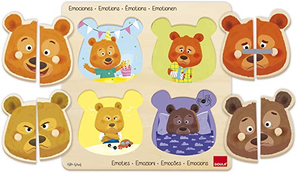 Puzzle Educatif en Bois-4pcs-Motif Ours+2ans