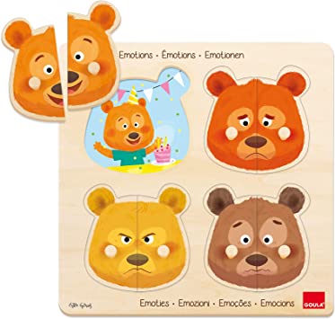 Puzzle Educatif en Bois-4pcs-Motif Ours+2ans
