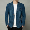 Importé - Veste Blazer Coton Jean Slim Homme Décontracté