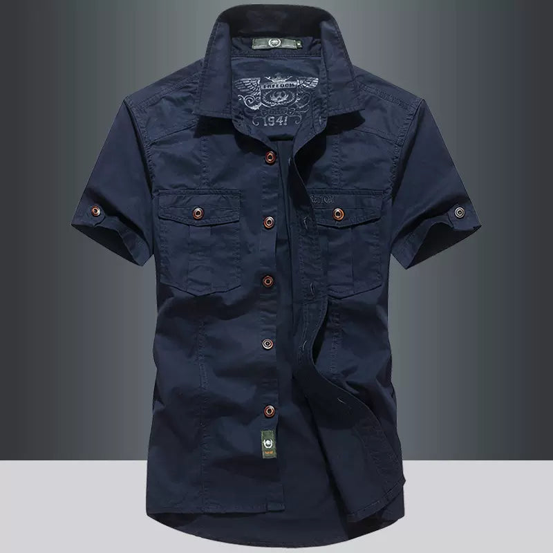 Importé - Chemise Homme Militaire Décontracté Manches Courtes En Coton