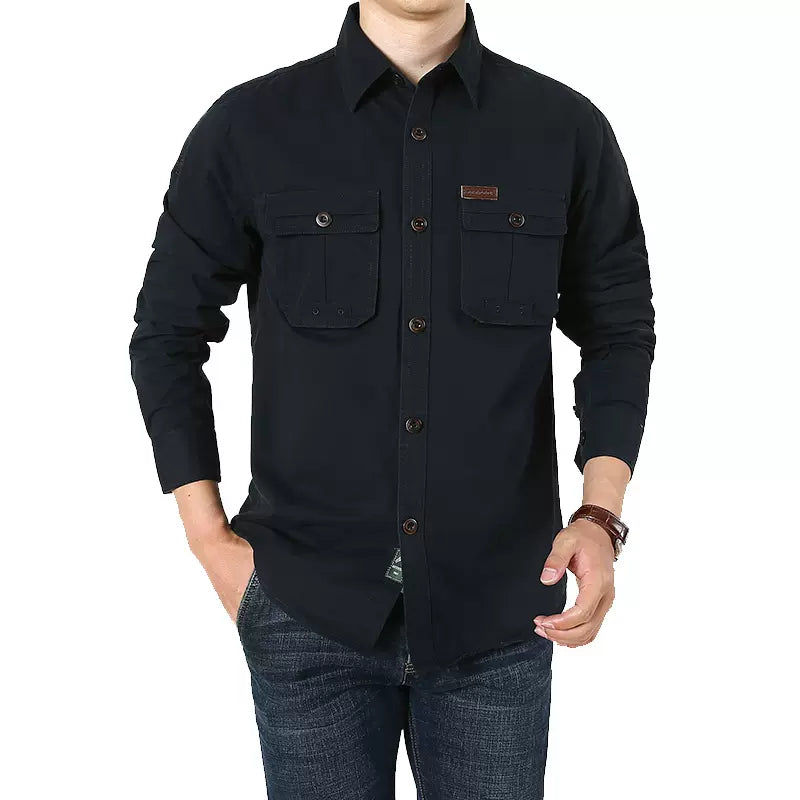 Importé - Chemise Slim Homme JEEP SPIRIT Cotton Lourd Manches Longues