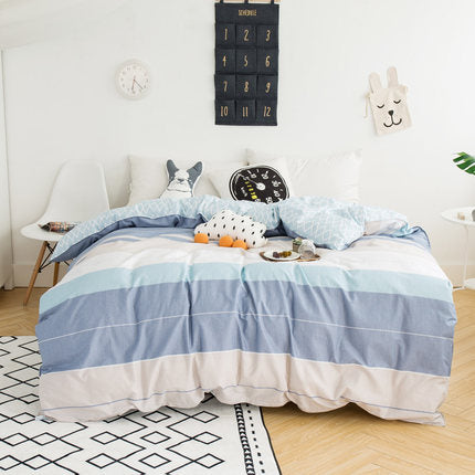 Importé - Ensemble Housse de Couette + 2 Taie d'Oreiller en Pure Coton