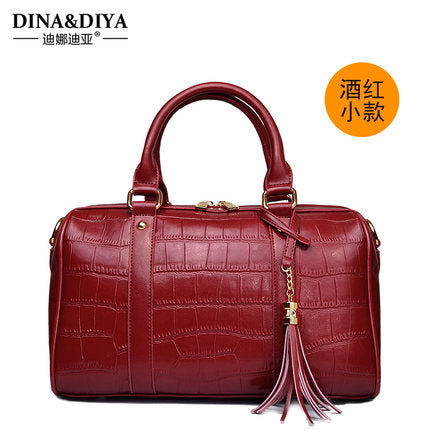 Importé - Grand Sac A Main Femme 100% Cuir Véritable Motif Croco