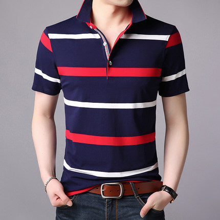 Importé - Homme T-shirt Polo Décontracté à Manches Courtes en Coton