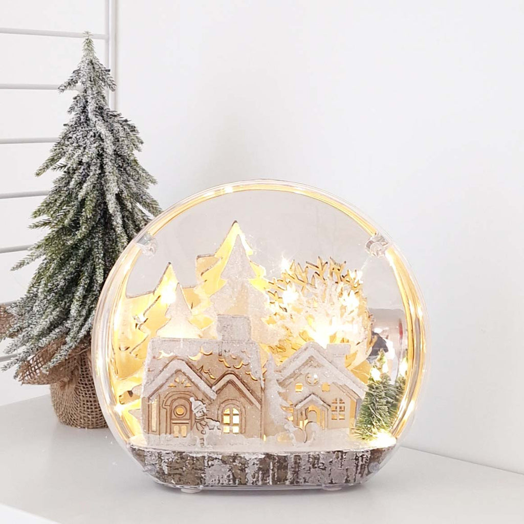 Cloche En Verre Lumineuse Avec LED – Diamètre 14 Cm, Socle Avec éclairage, Pour Mettre En Valeur Objets, Fleurs Séchées, Décorations