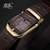 Importé - Ceinture Fashion Véritable Cuir Marron-Noir Motif Croco