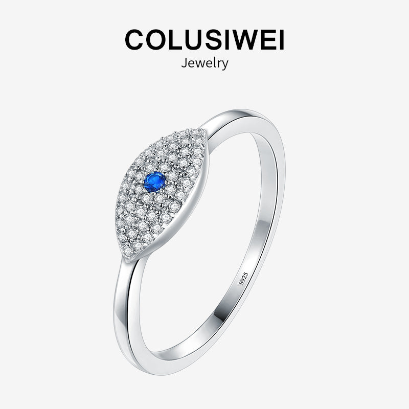 Importé - Bague Argent œil Bleu