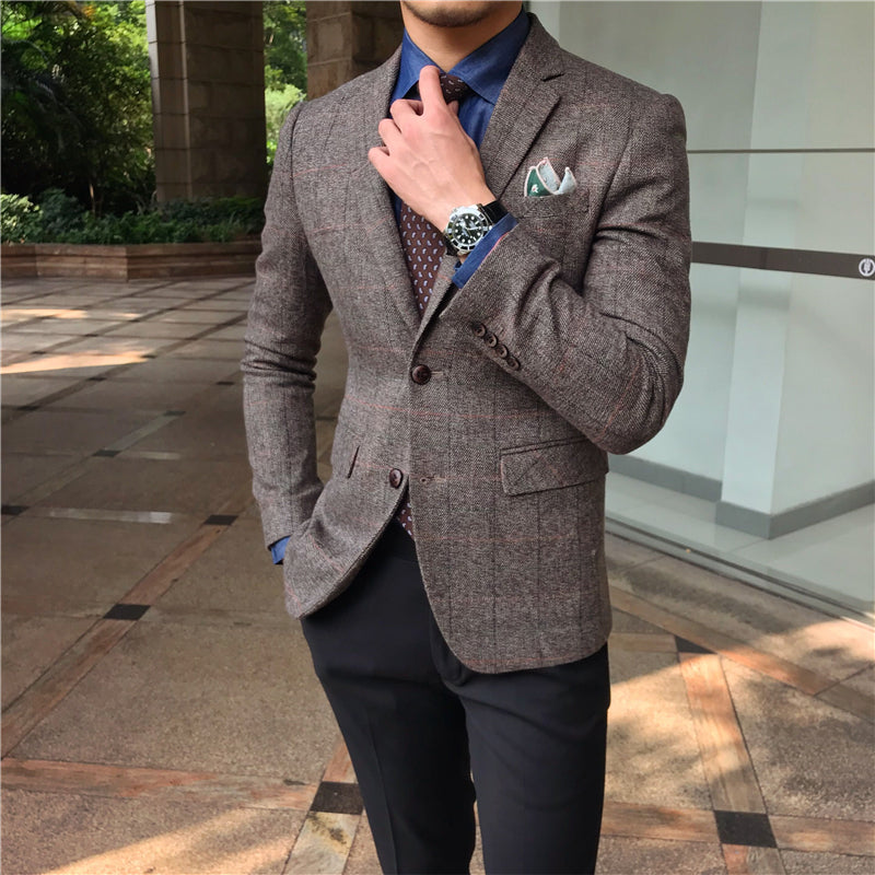 Importé - Blazer Homme Marron Décontracté Tendance