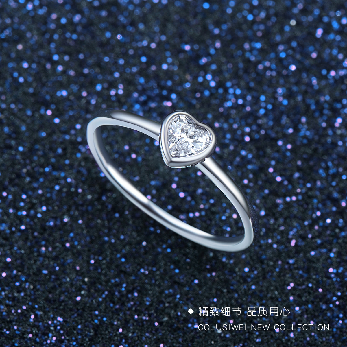Importé - Bijoux Bague de Mariage en Cœur