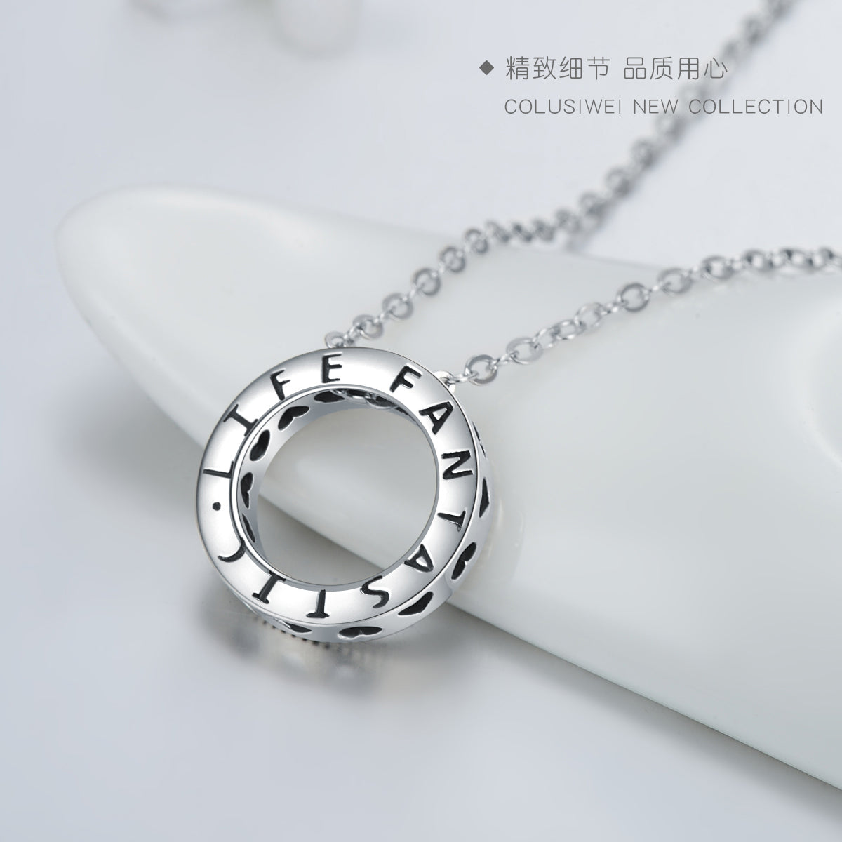 Importé - Collier Pendentif pour Femme en Argent