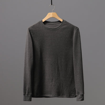 Importé - Polo Hommes à Manches Longues Avec Col Henry