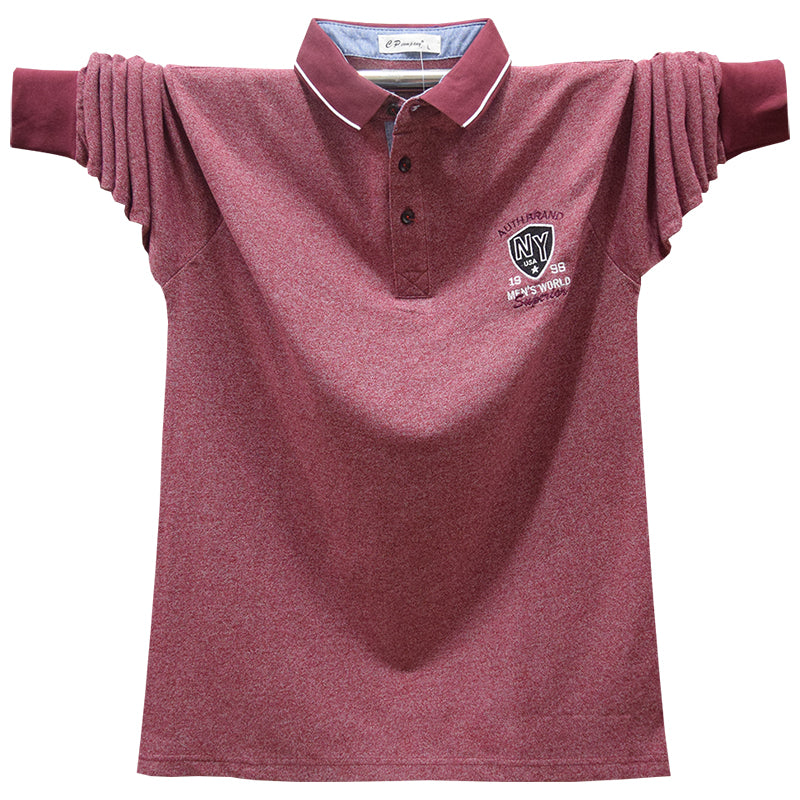 Importé - Polo Hommes 100% Coton à Manches Longues Couleur Unie