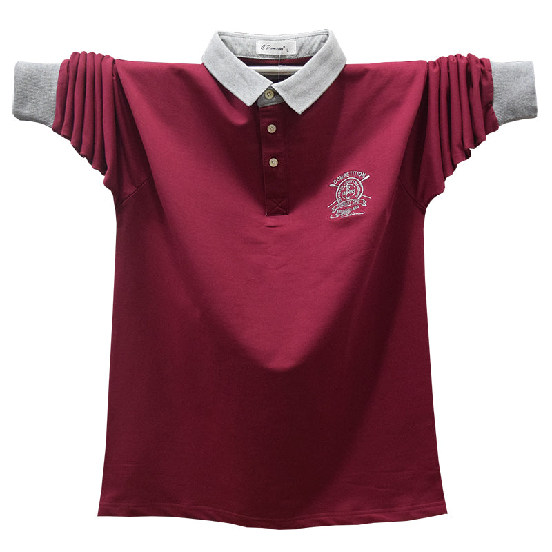 Importé - Polo Hommes 100% Coton à Manches Longues Couleur Unie