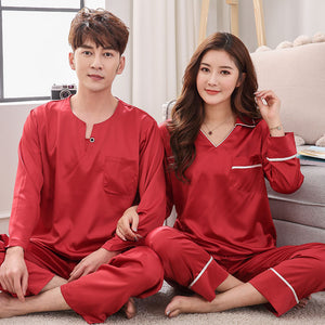 Importé - Ensemble Pyjamas en soie pour Homme et Femme