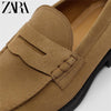 Importé - ZARA NEW - Chaussure Homme Mocassins Décontractées En Cuir - Beige