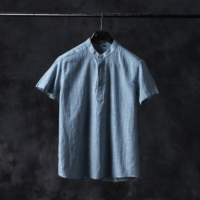 Importé-  Chemise Homme Manche Courte Décontractée En Lin