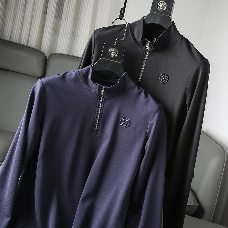 Importé - T-Shirt stretch Homme Slim Décontractés Manches Longue Avec Chaîne