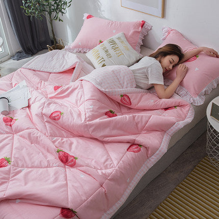 Importé - Couette Extra Douce + 2Taies imprimée en Fibre de Polyester