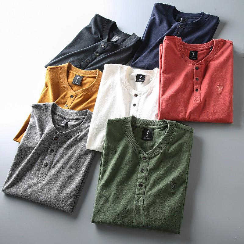 Importé - T-Shirt Homme Décontractés Manches Longue En Coton Lavé