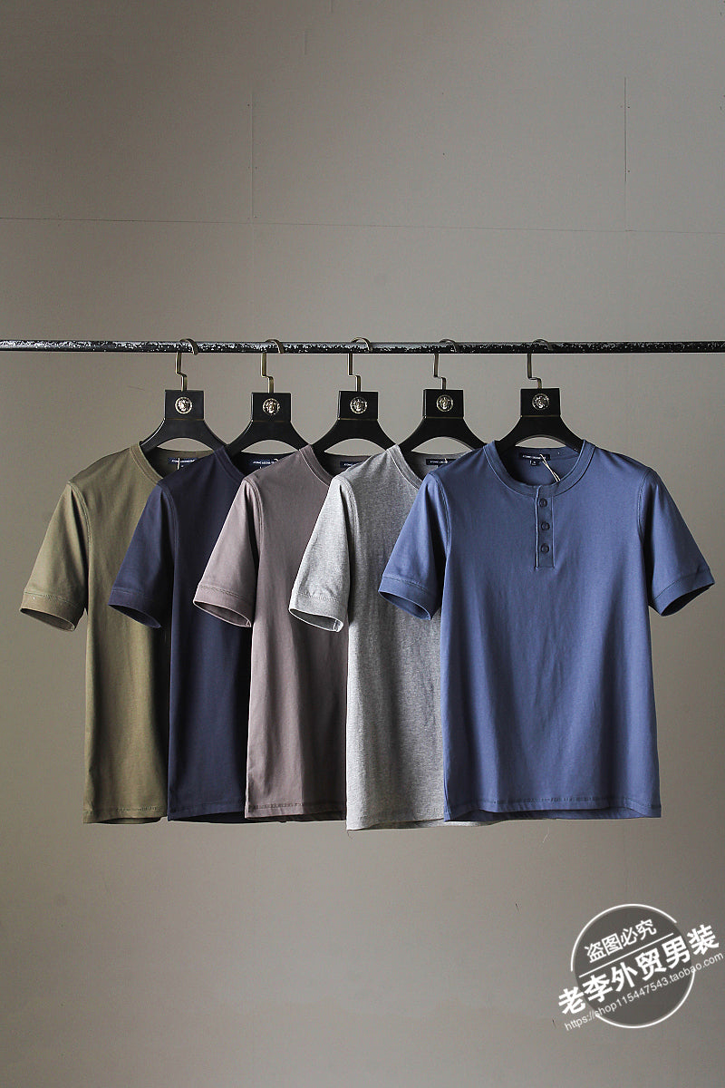 Importé - T-Shirt Homme Décontractés Manches Courtes Avec Bouton