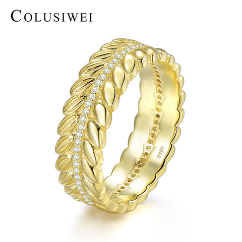 Importé -  Bague en Feuille Jaune Or