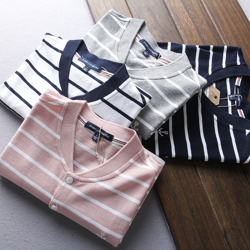 Importé - T-Shirt Polo Homme  Décontractés & Confortable Manches Courtes Col Henry