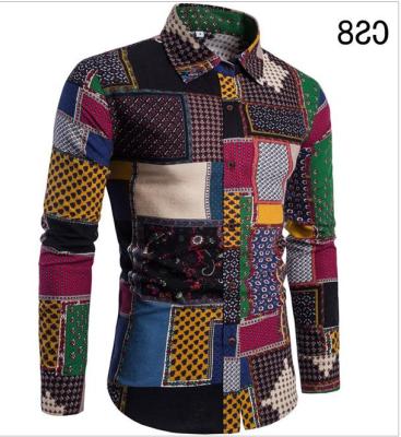 Importé - Chemise Slim Homme Décontractée Manches Longues En Coton Lin