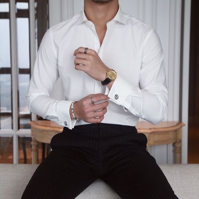 Importé - Chemise de Cérémonie Slim Fit à Manches Longues