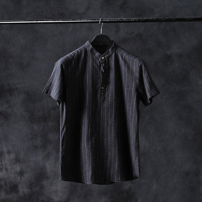 Importé-  Chemise Homme Manche Courte Décontractée En Lin