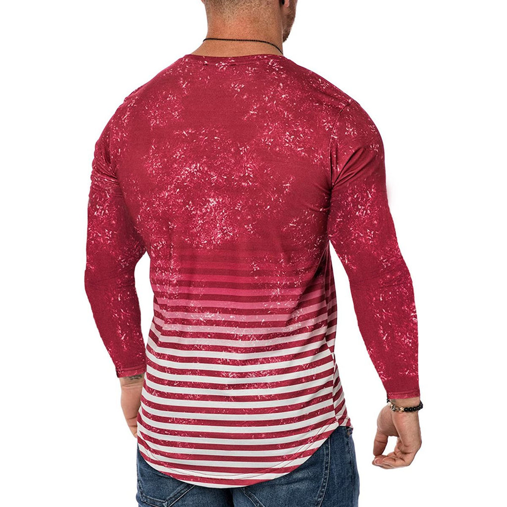 Importé -  T-shirt Slim Homme Col Rond  Manche Longue