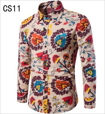 Importé - Chemise Slim Homme Décontractée Manches Longues En Coton Lin