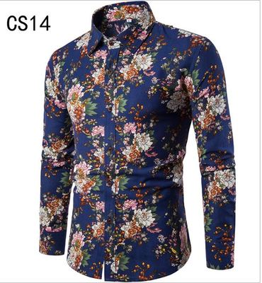 Importé - Chemise Slim Homme Décontractée Manches Longues En Coton Lin