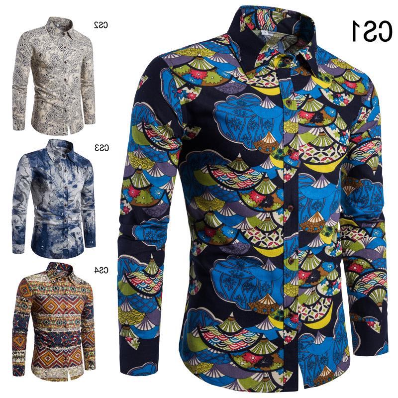 Importé - Chemise Slim Homme Décontractée Manches Longues En Coton Lin