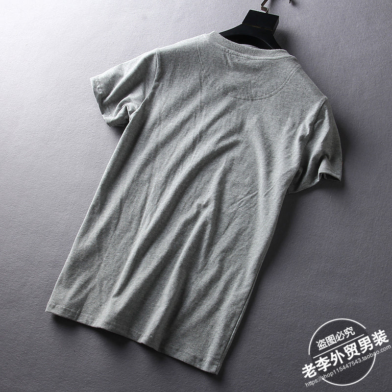 Importé - T-Shirt Hommes Décontractés Manches Courtes Brodé