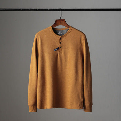 Importé - Polo Hommes à Manches Longues Avec Col Henry