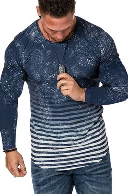 Importé -  T-shirt Slim Homme Col Rond  Manche Longue