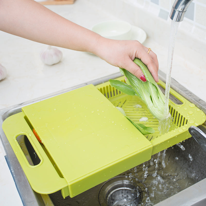 Importé - Planche à découper à plaque coulissante Multi-fonctions